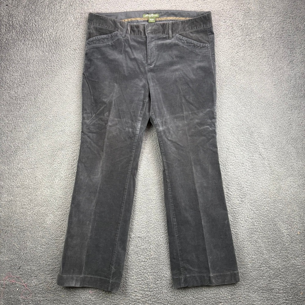 Eddie Bauer Womens Size 10 Gray Corduroy Wide Leg Pants Casual Outdoor Workwear